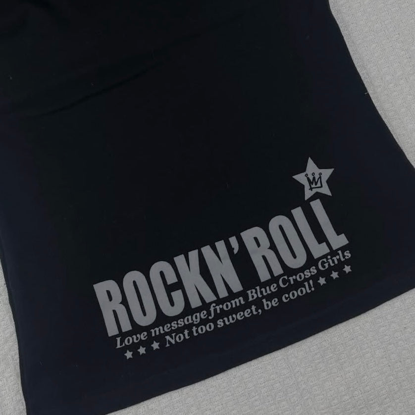 Rock n roll dreaming of love black skull top