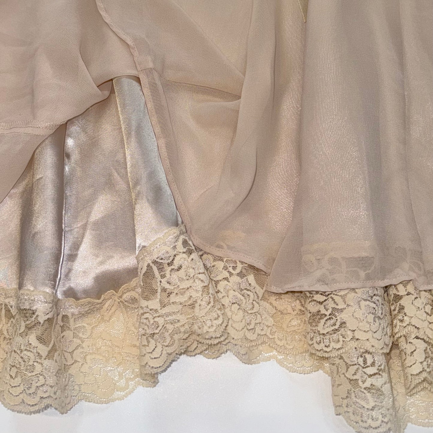 Ivory lace trim ribbon skirt