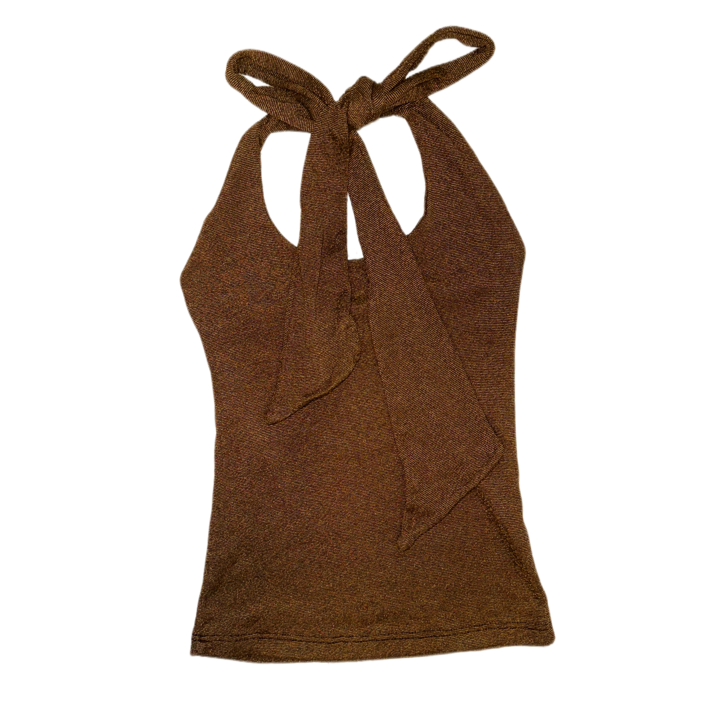 Brown glittering halter top