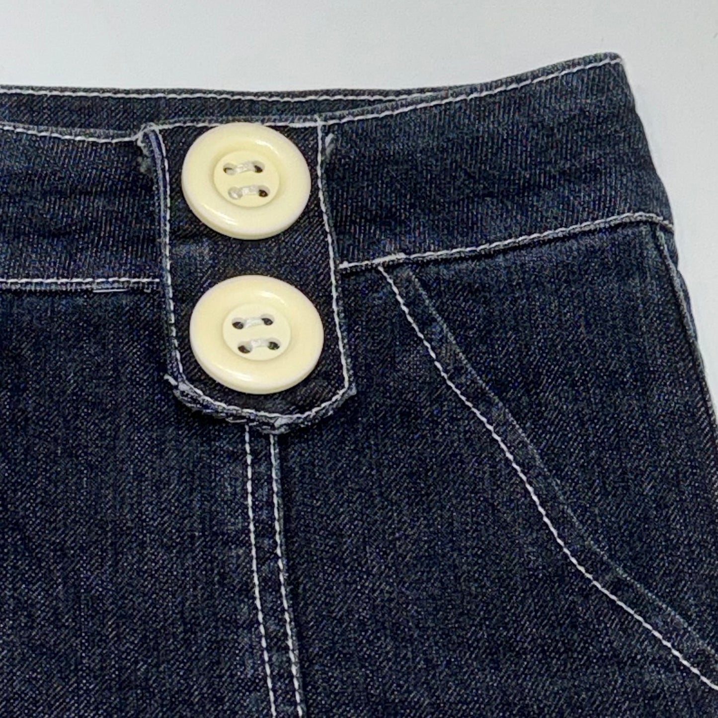 Denim low rise mini skirt