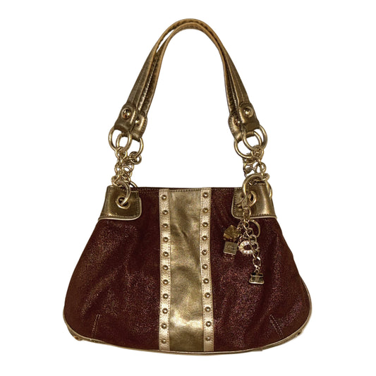 Kathy brown suede bag with keychain