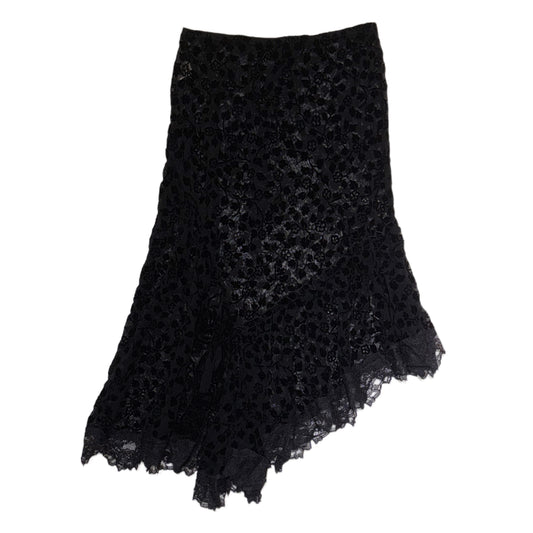 Gothic draped black lace skirt