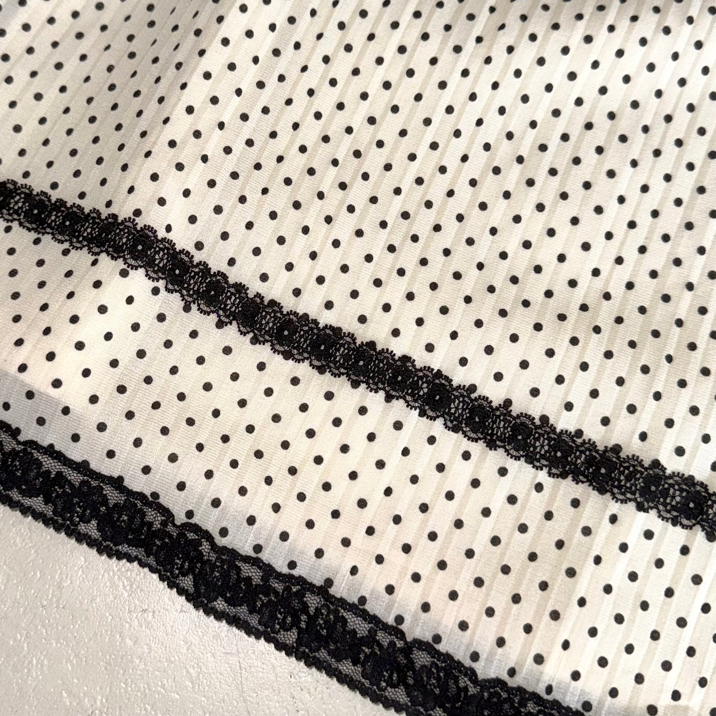 Ivory polka dot lace skirt