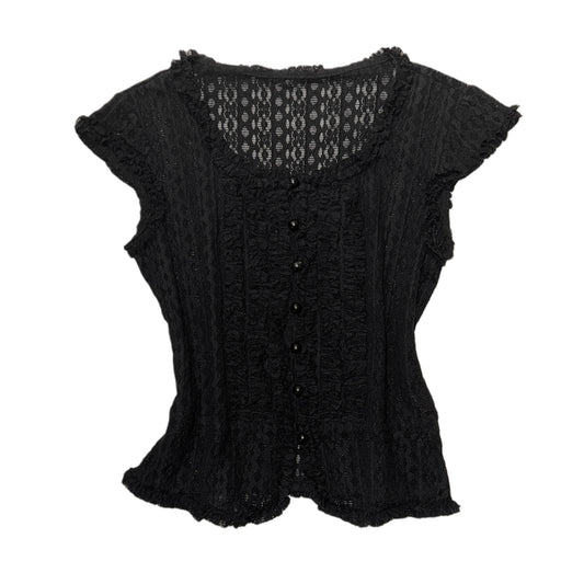 Black lace ruffle shirt
