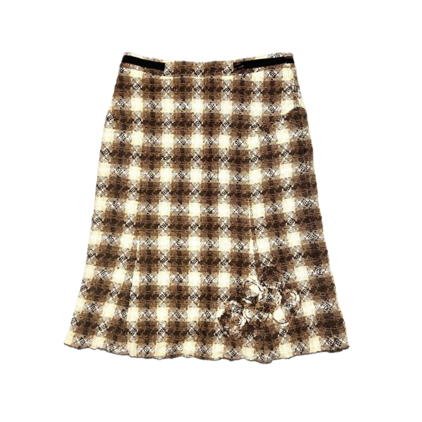 Brown checkered skirt