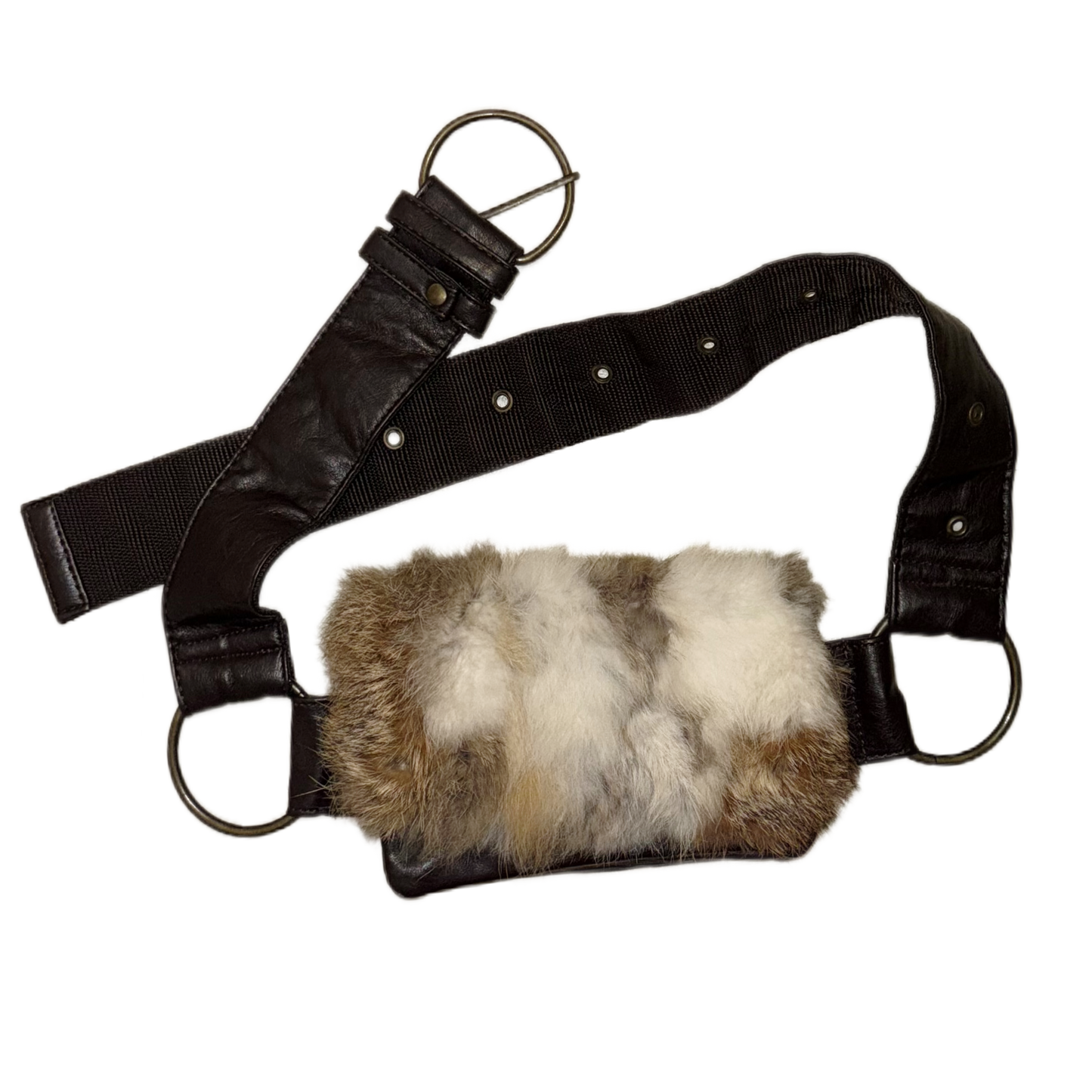 Fur leather fannypack