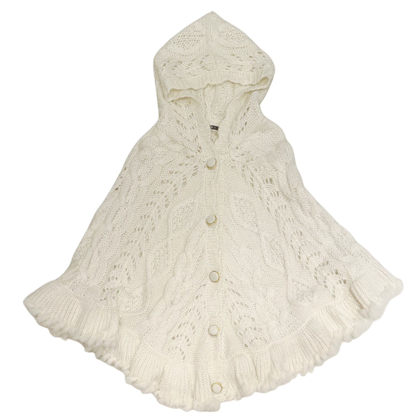 Ivory button up knit cloak