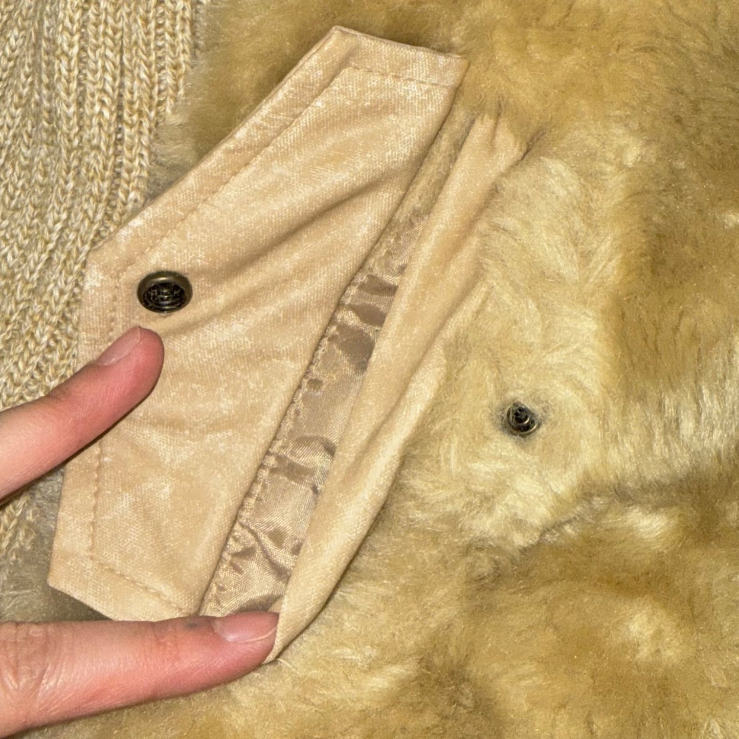 Light brown furry knit coat