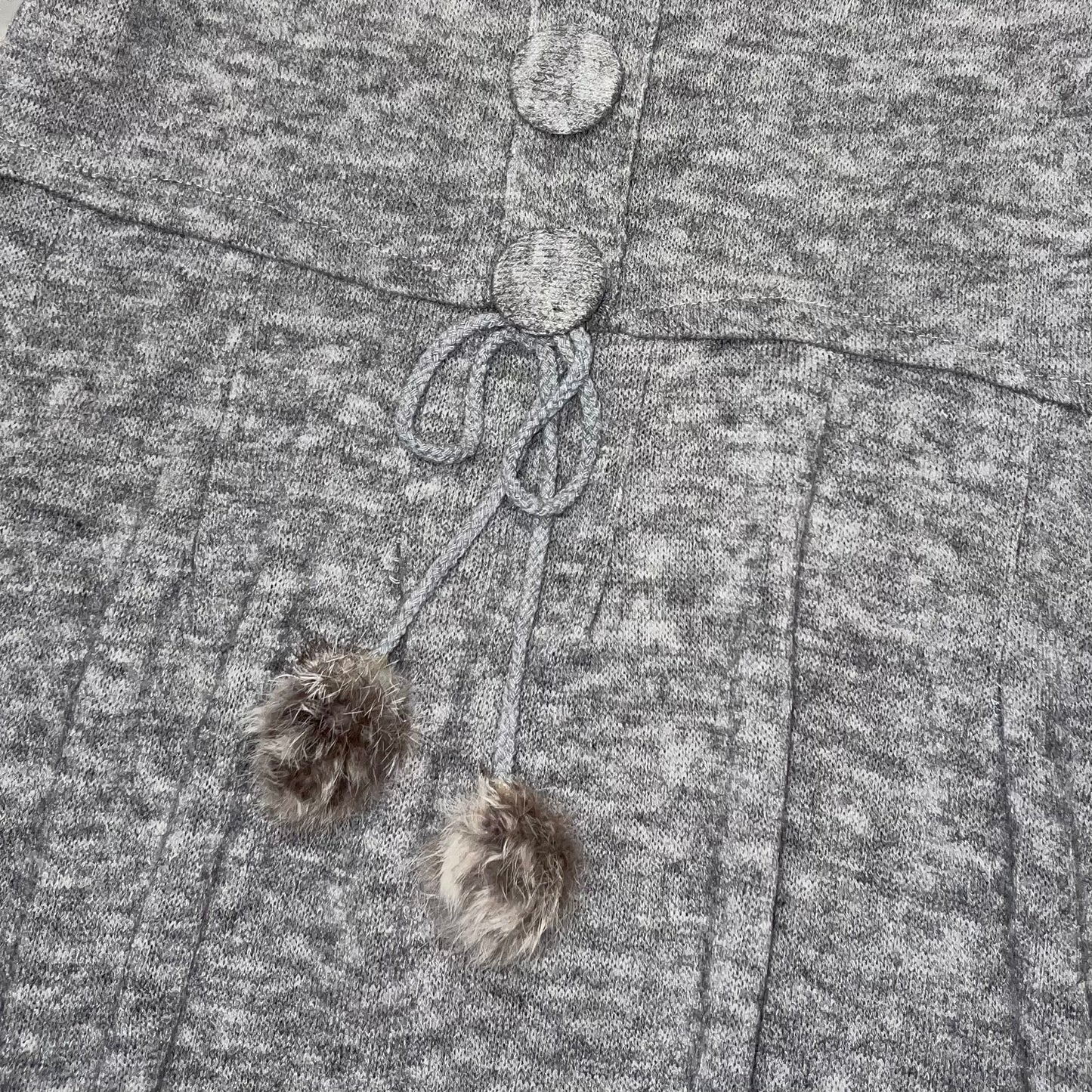 Grey pom pom mini dress