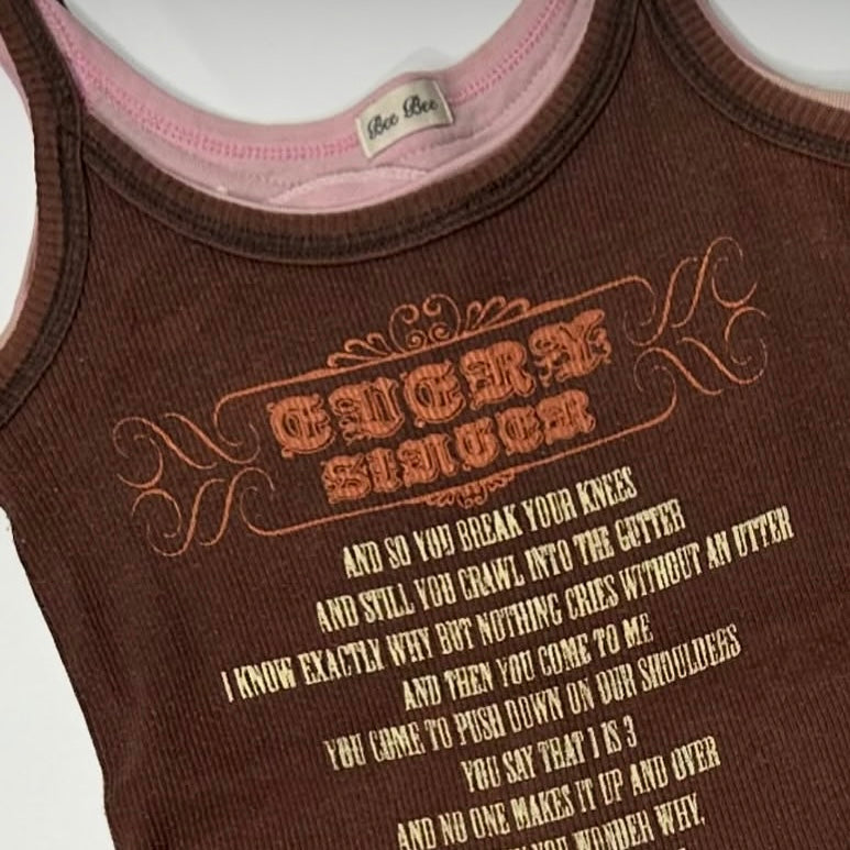 Bee Bee brown pink layered tank