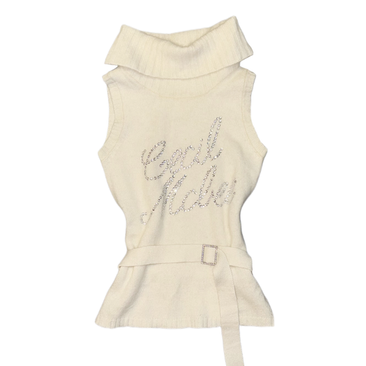 Cecil McBee embroidered turtle neck top with belt