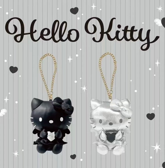Pu leather angel kitty (sliver/black)