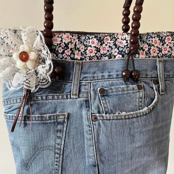 Denim shoulder bag