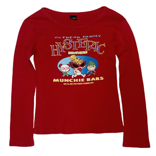 Hysteric glamours “Freak family” red long sleeve