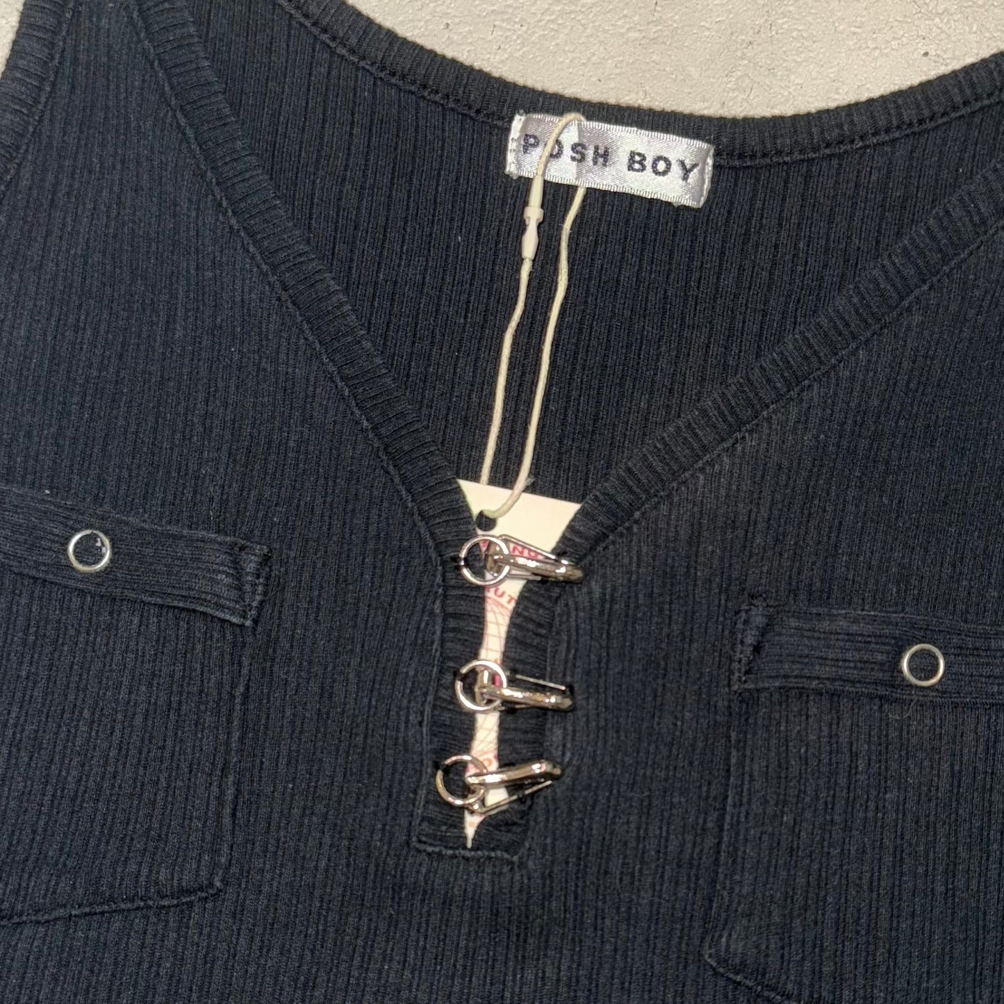 Black tank with pin detail