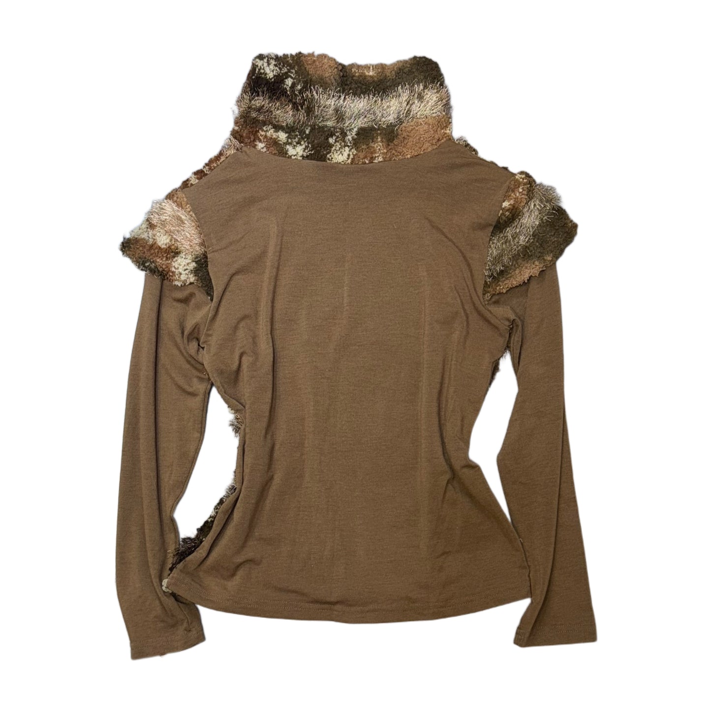 Brown furry layered long sleeve
