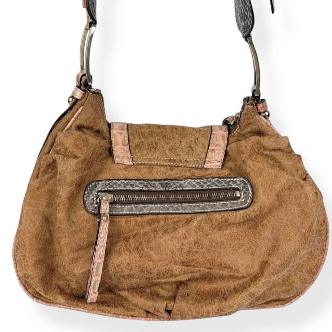 Guess cowboy brown suede crossbody bag