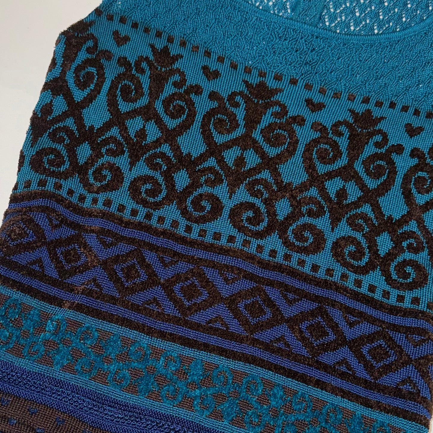 Turquoise blue knit top