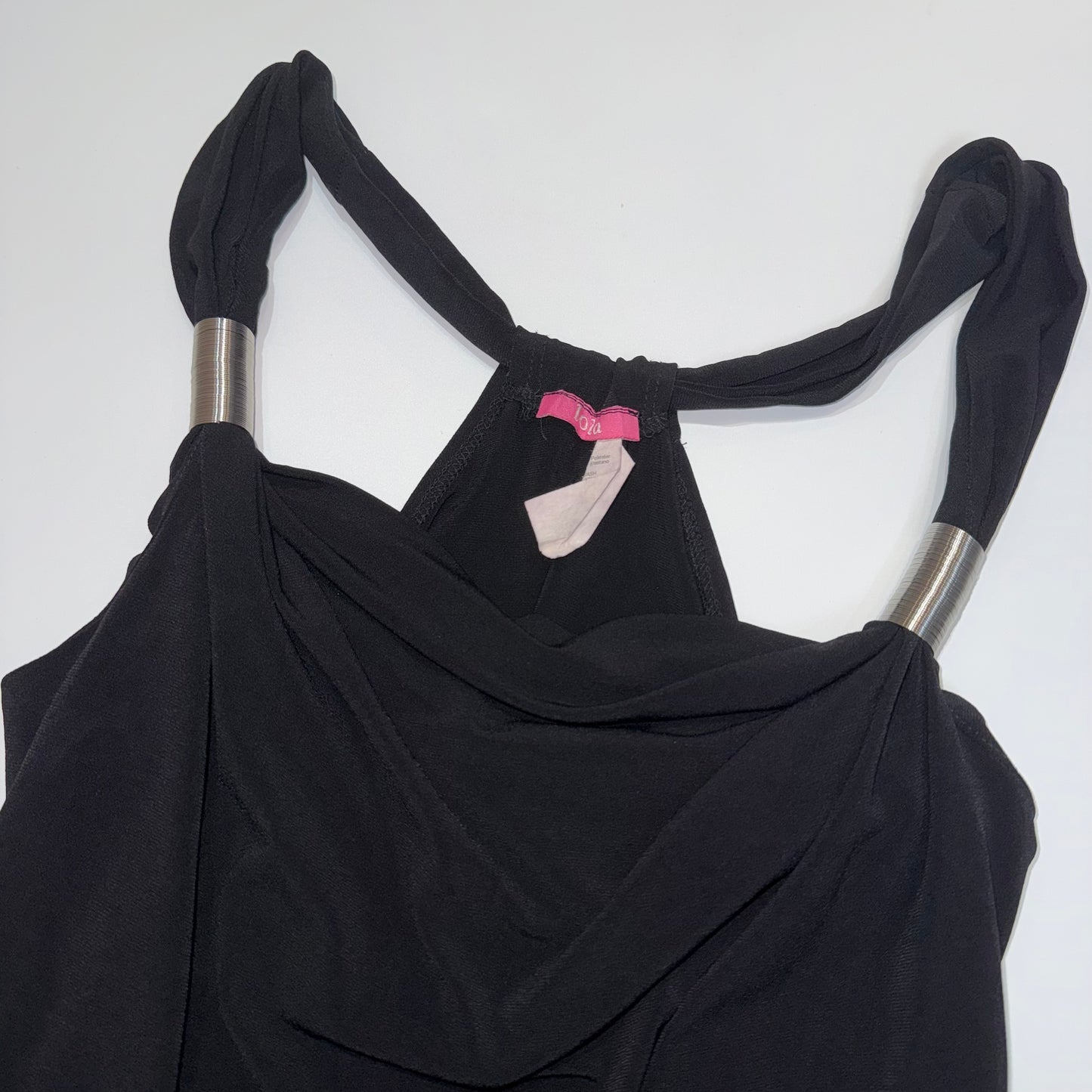 Cowl neck cami with spring detail