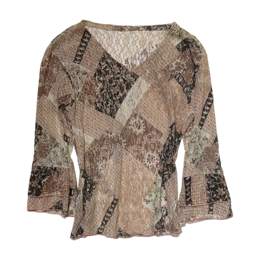 Floral lace patchwork long sleeve