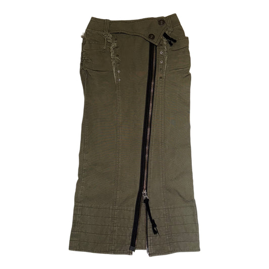 Green cargo zipper skirt