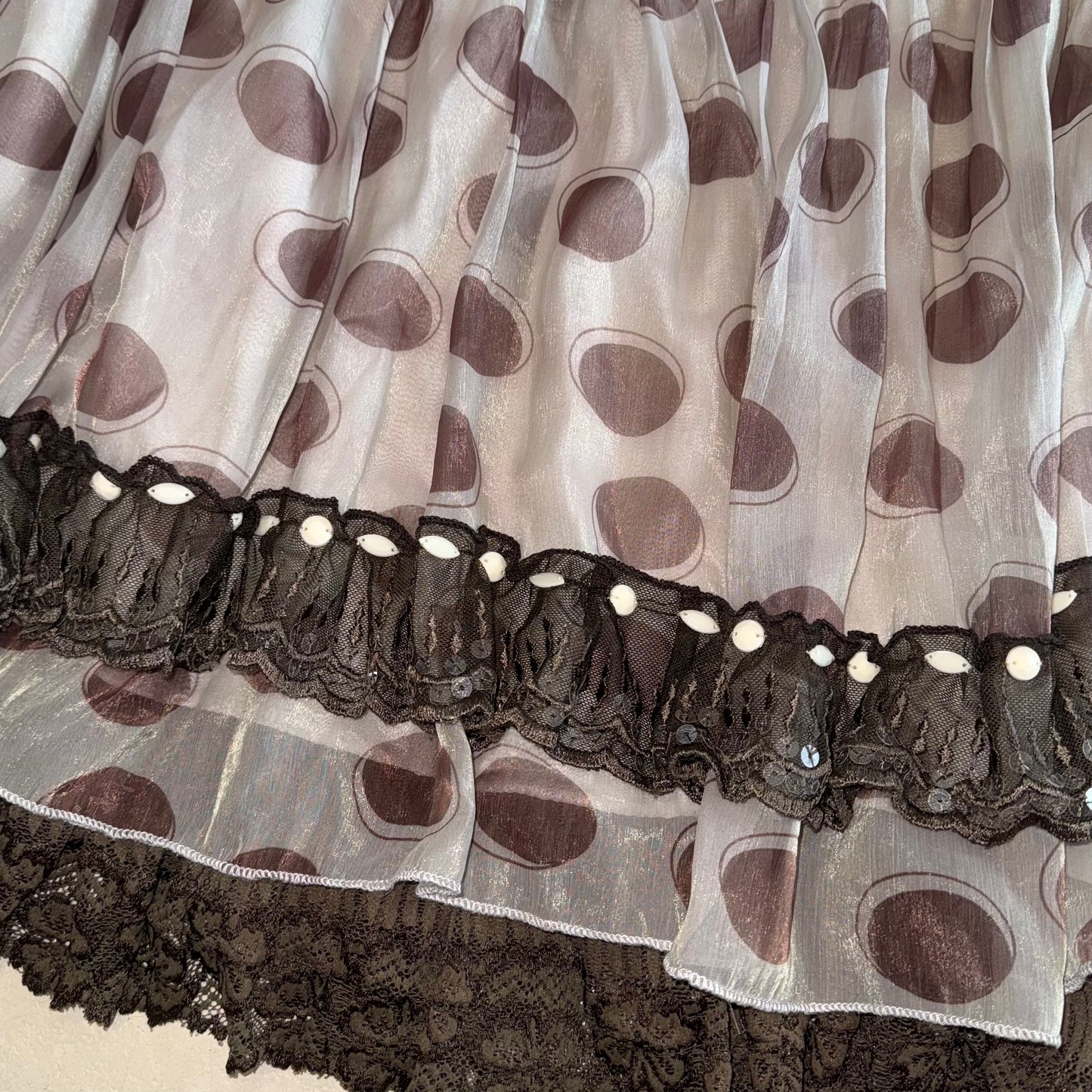 Brown polka dot skirt
