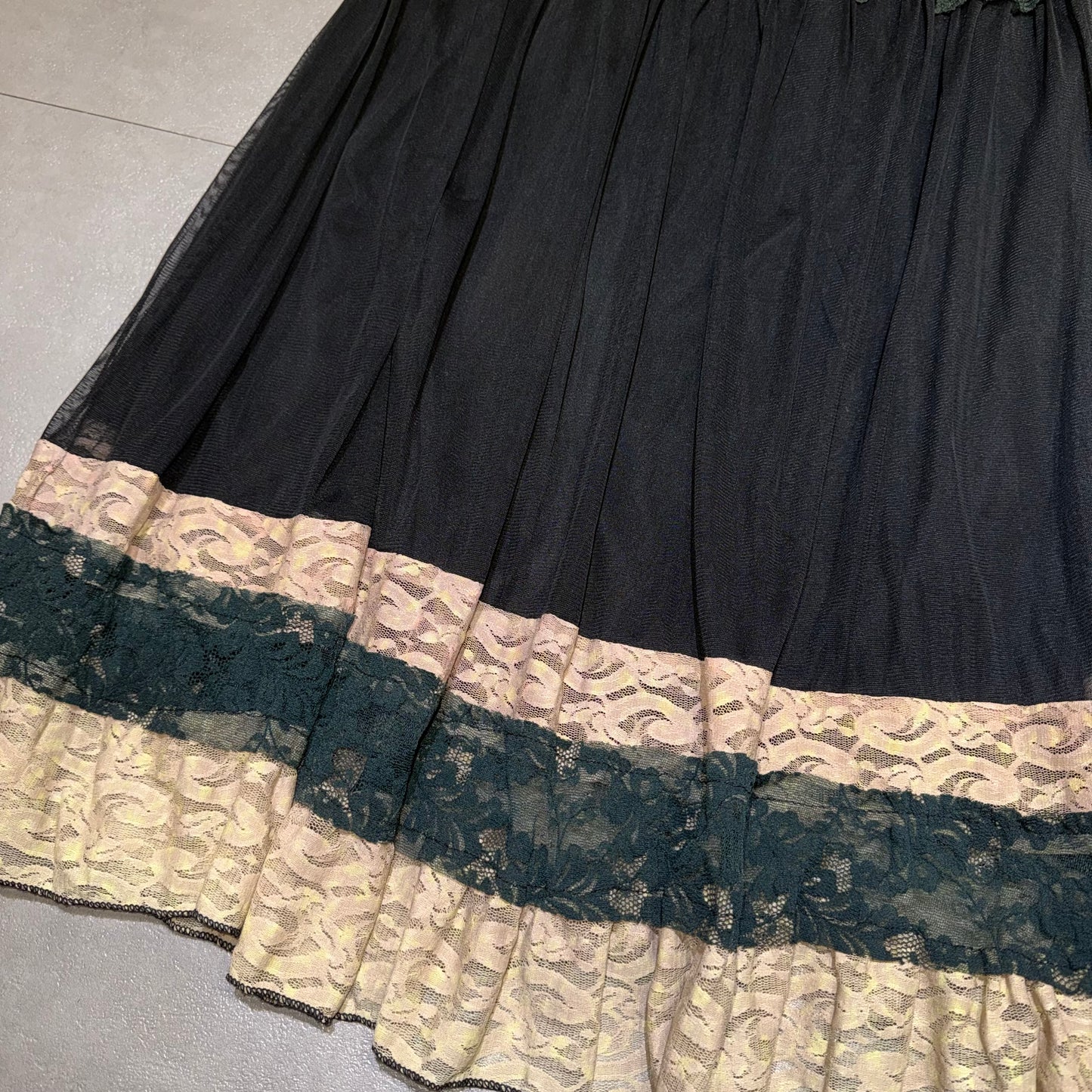 Black lace mesh skirt