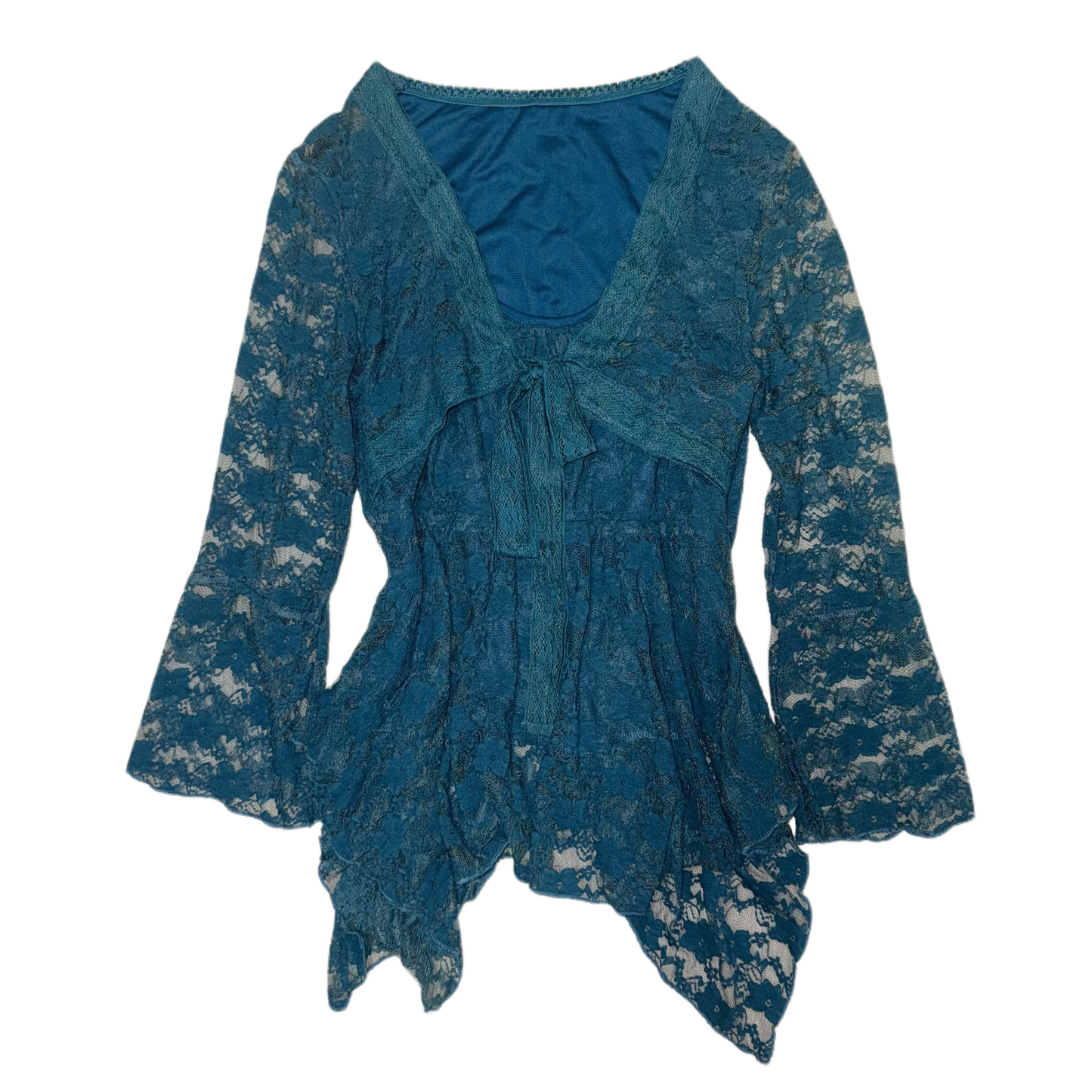 Blue lace layered long sleeve