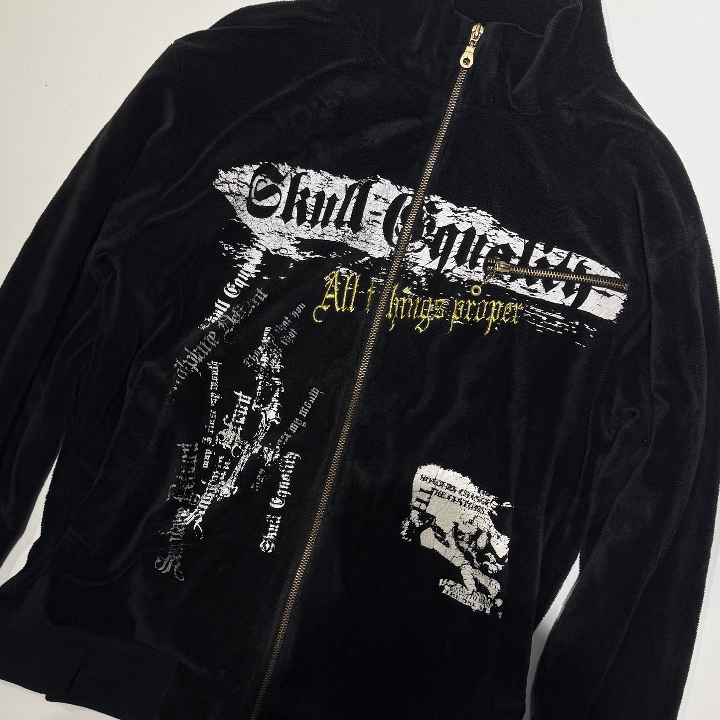 Black velvet zip jacket