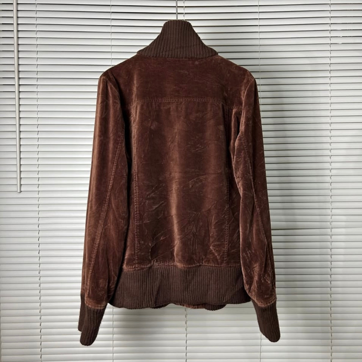 Brown velvet button up jacket