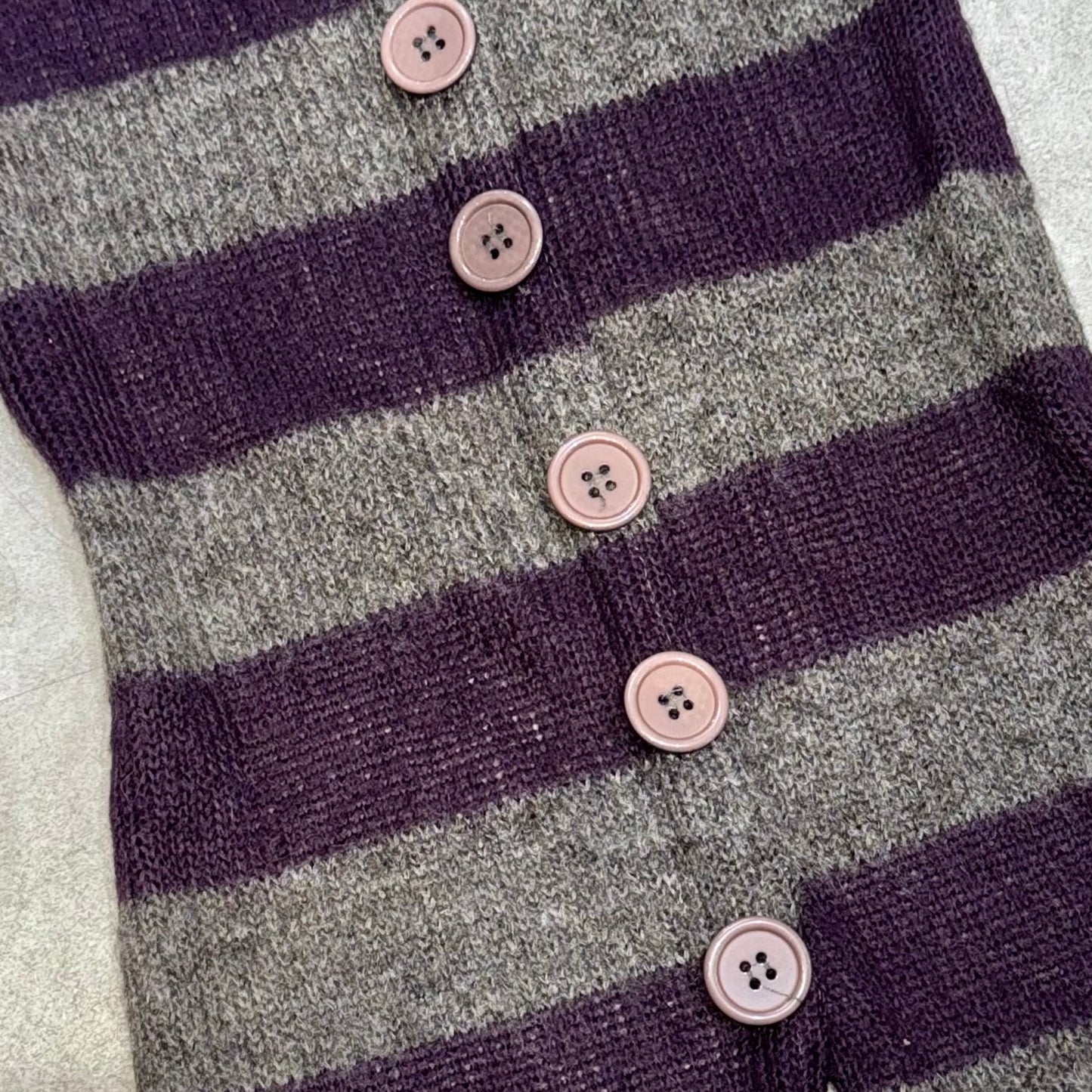 Purple grey striped scarf