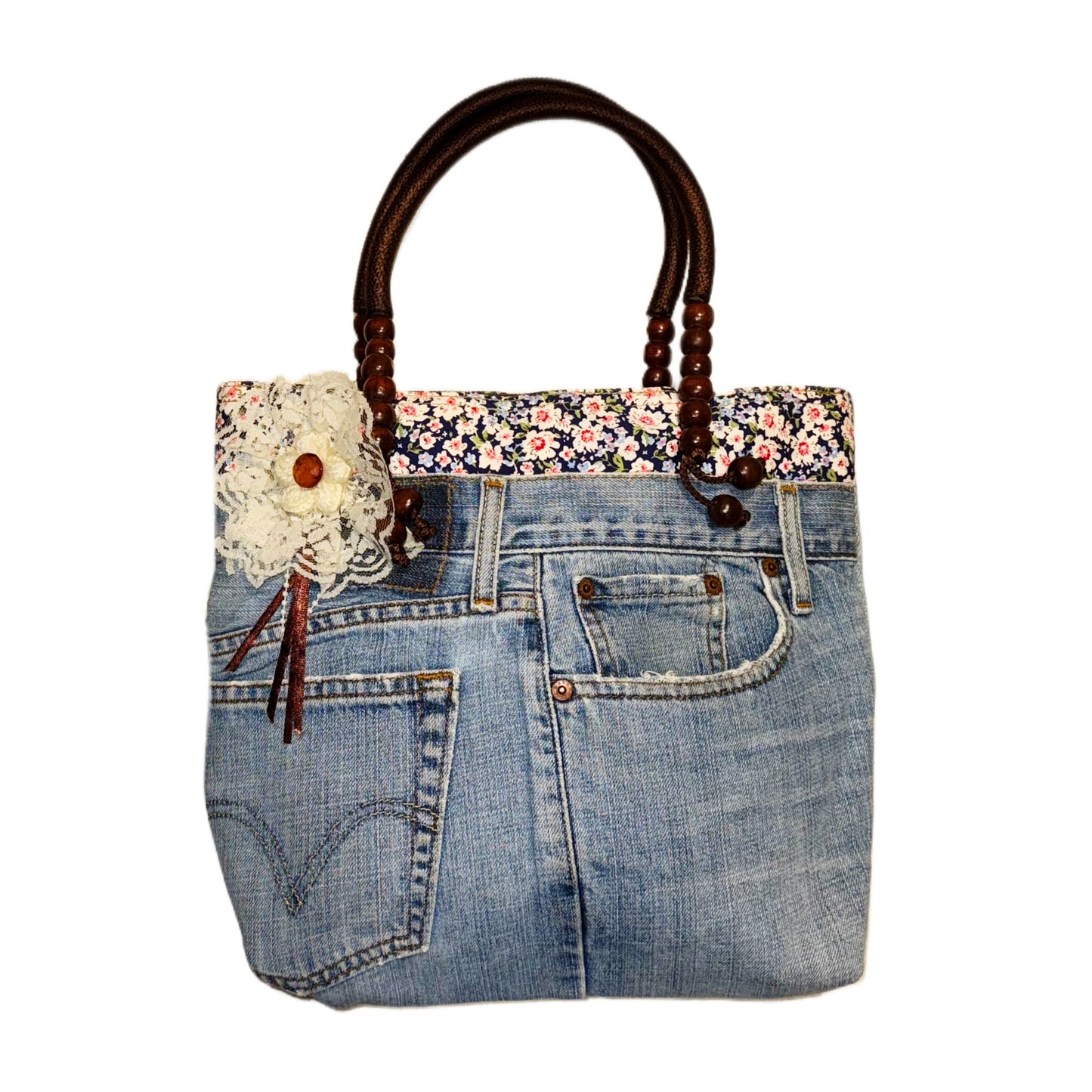 Denim shoulder bag
