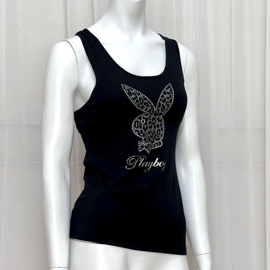 Playboy leopard print lace tank