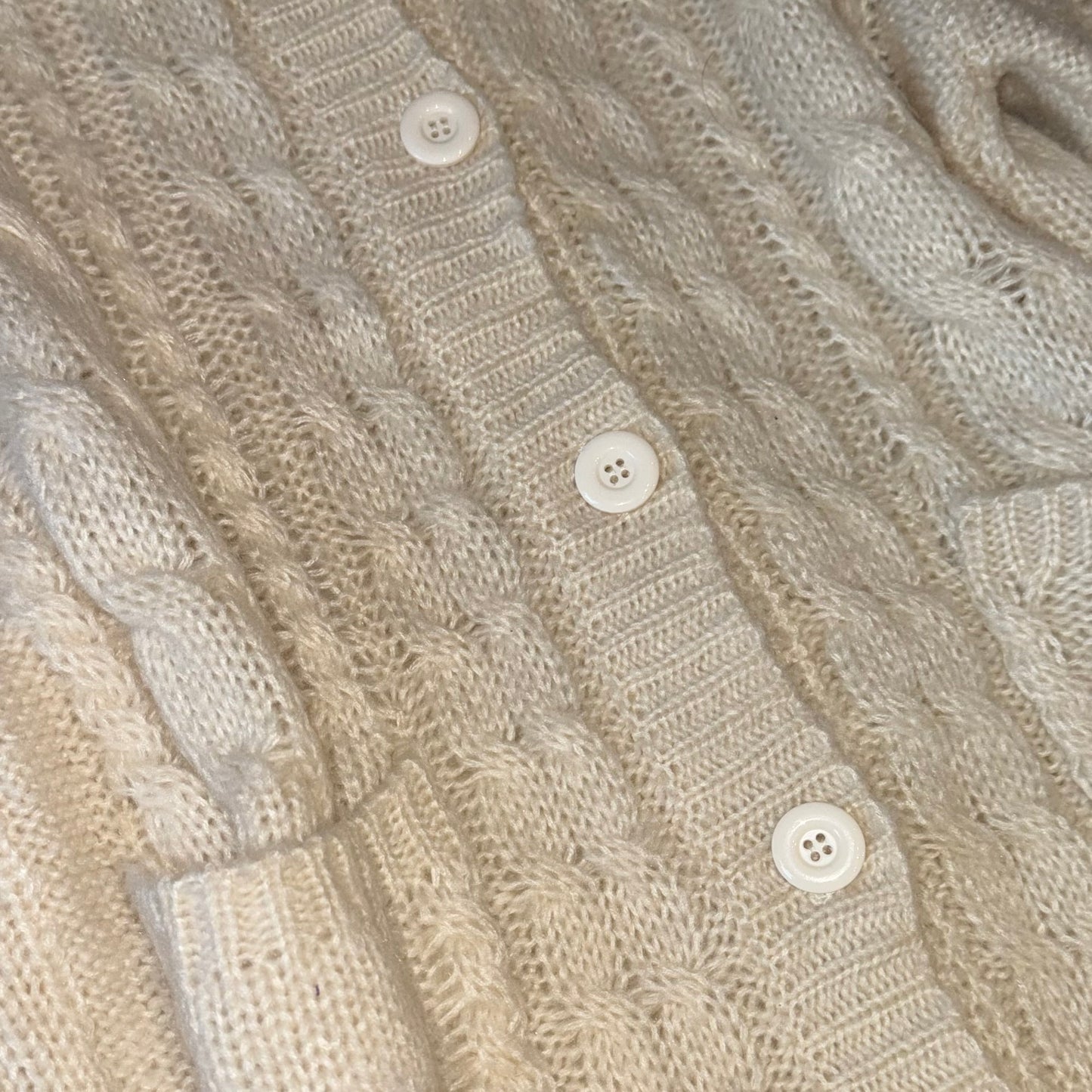 Ingni ivory furry knitted cardigan