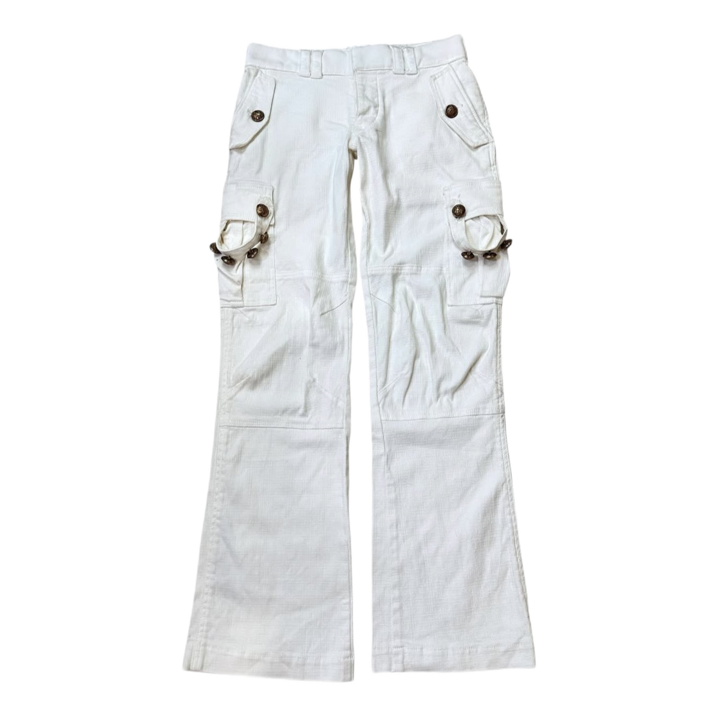 White buttons pants