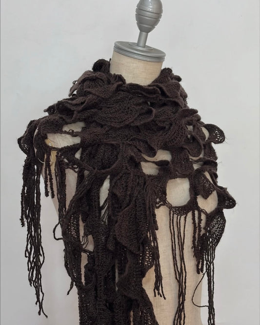 Brown knitted scarf