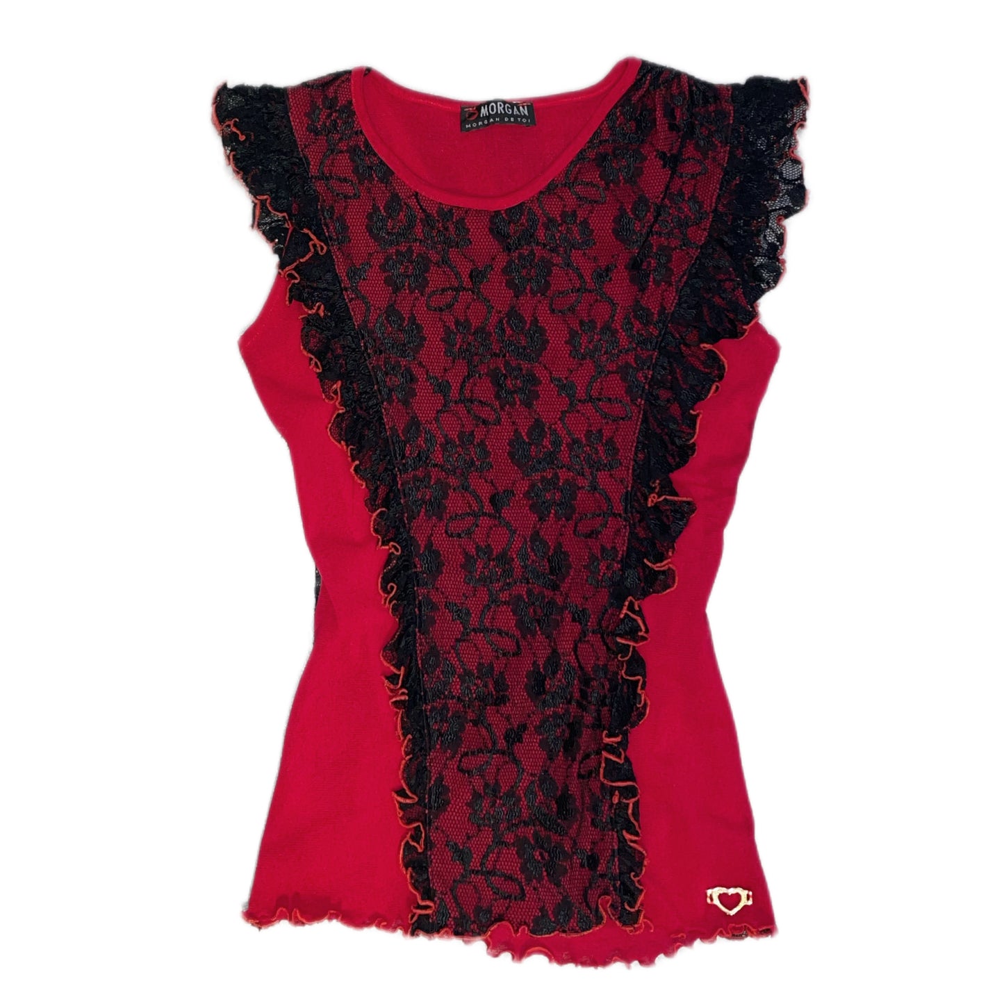 Morgan De Toi black lace red top