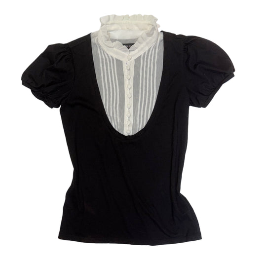Black layered button top