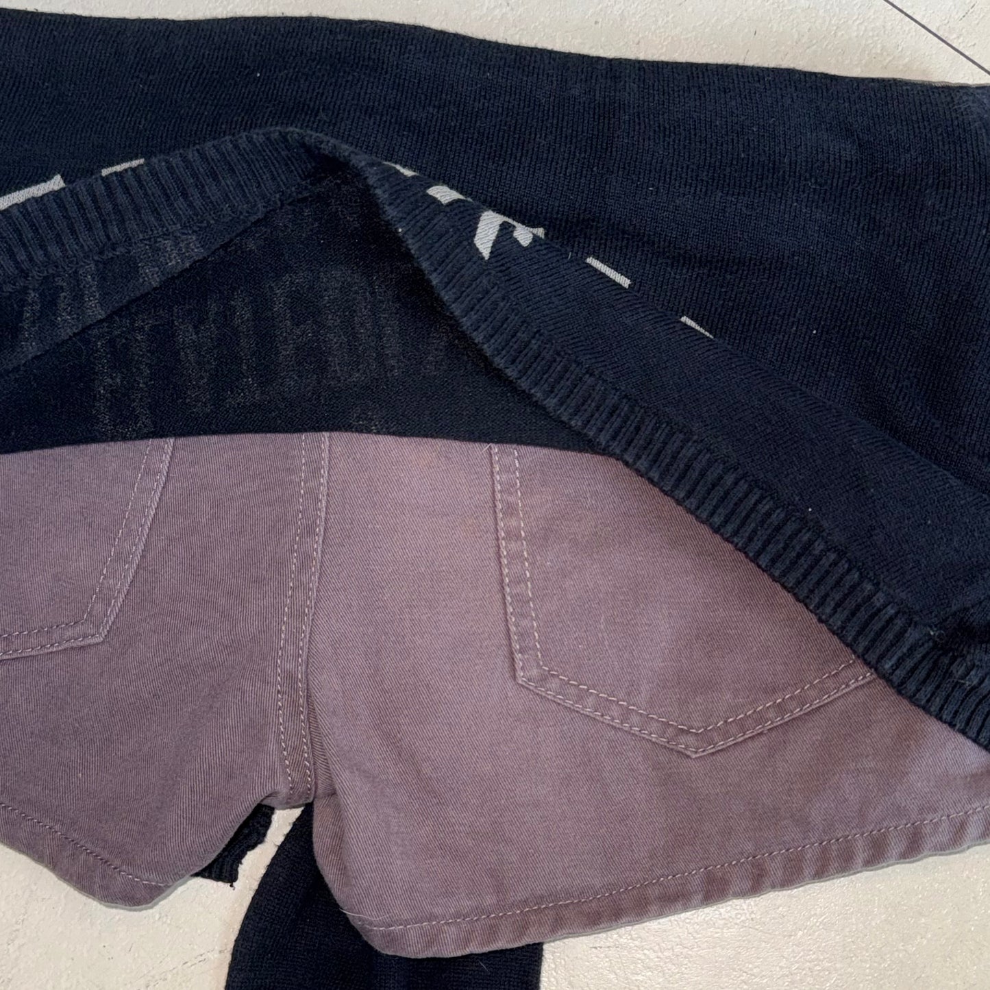 Cardigan layered shorts