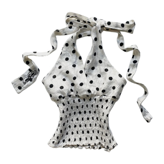 Polka dot shiny halter top
