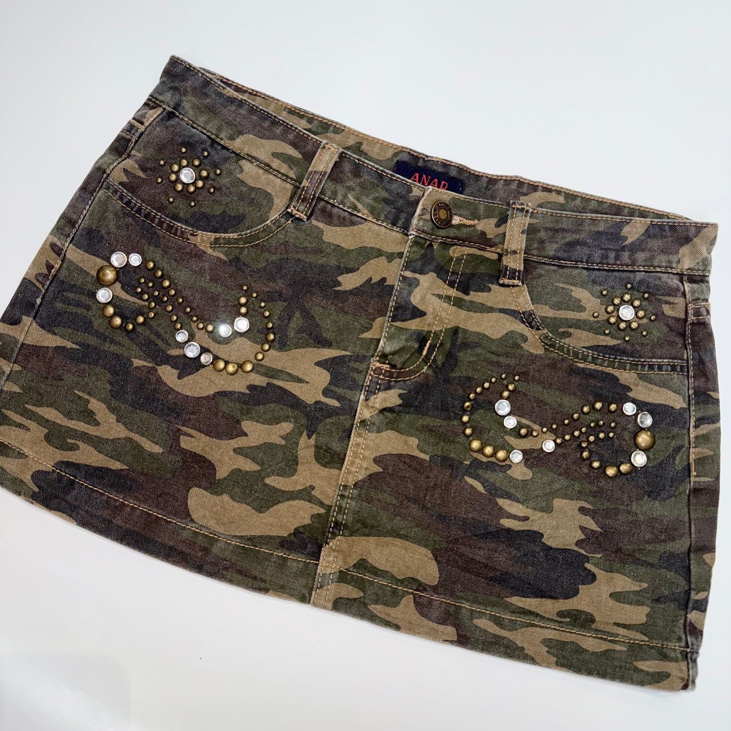 Camo rivets mini skirt