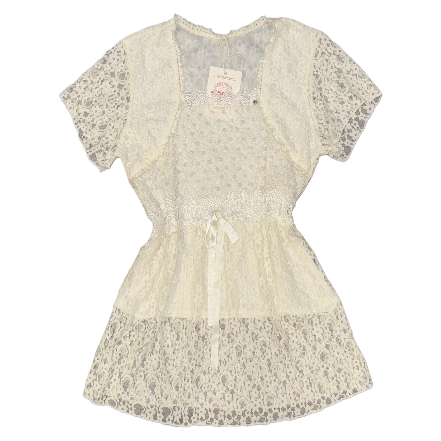 White lace embroidered top