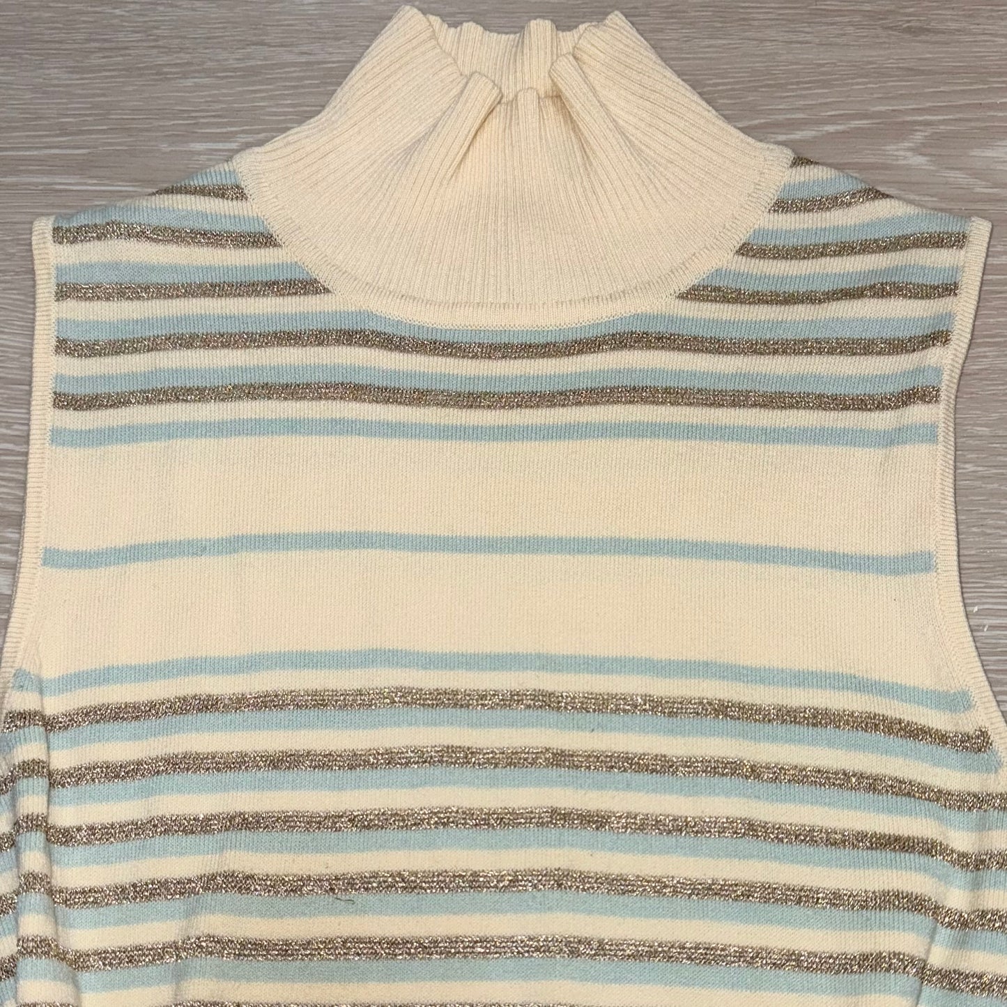 Ivory baby blue strips top