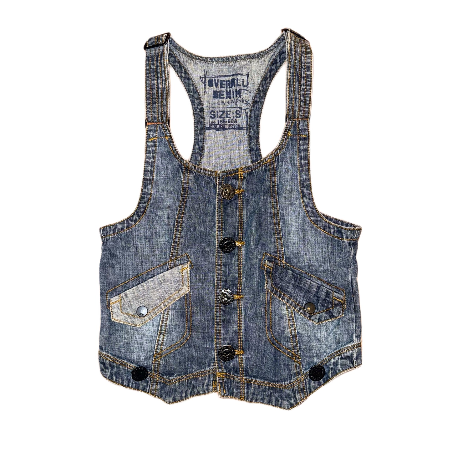 Checkered shirt with denim vest set