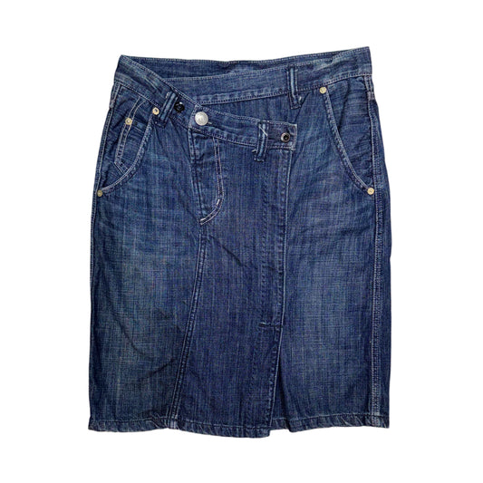 Asymmetrical denim skirt