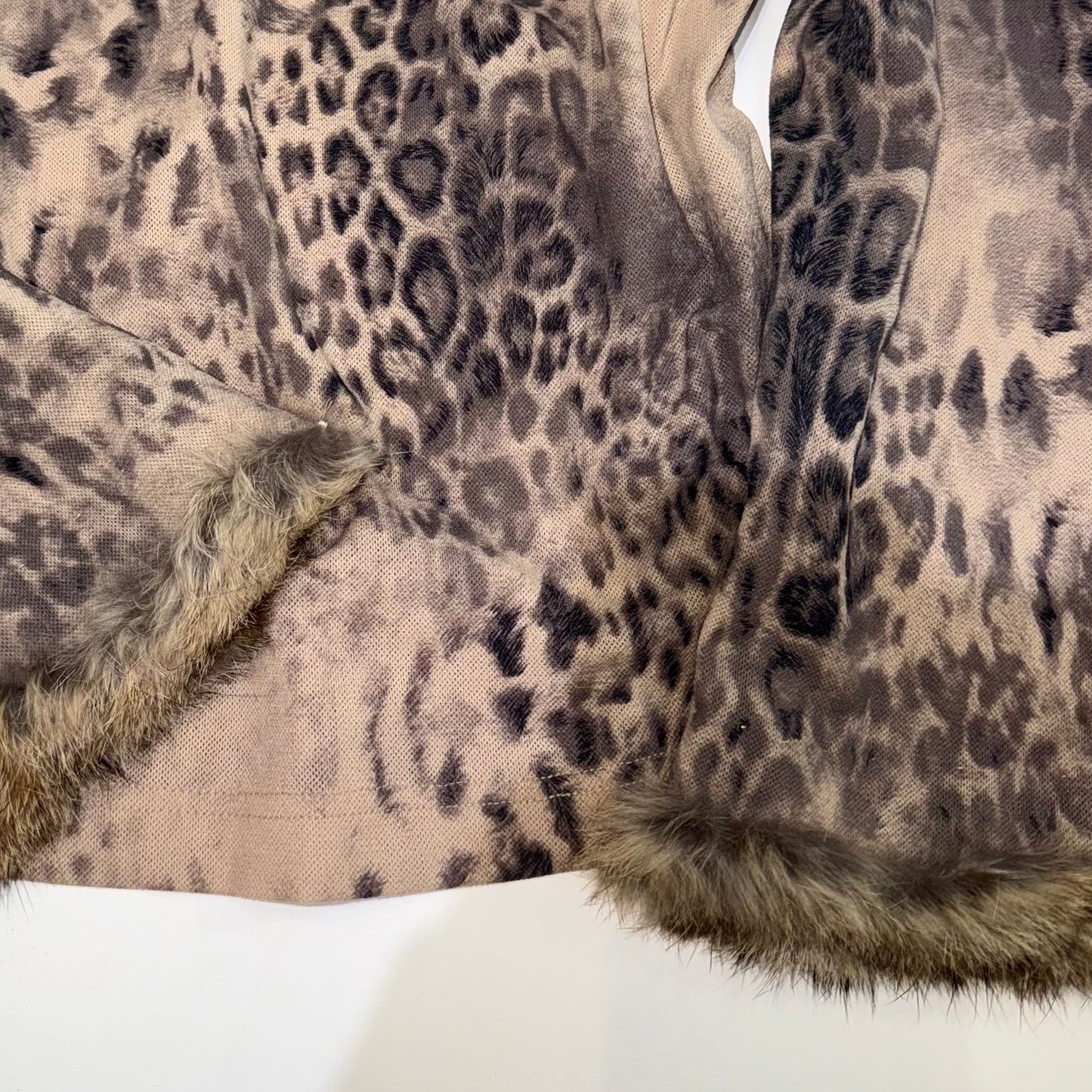 Brown leopard print furry long sleeve