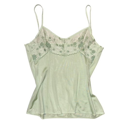 Mint lace silk cami