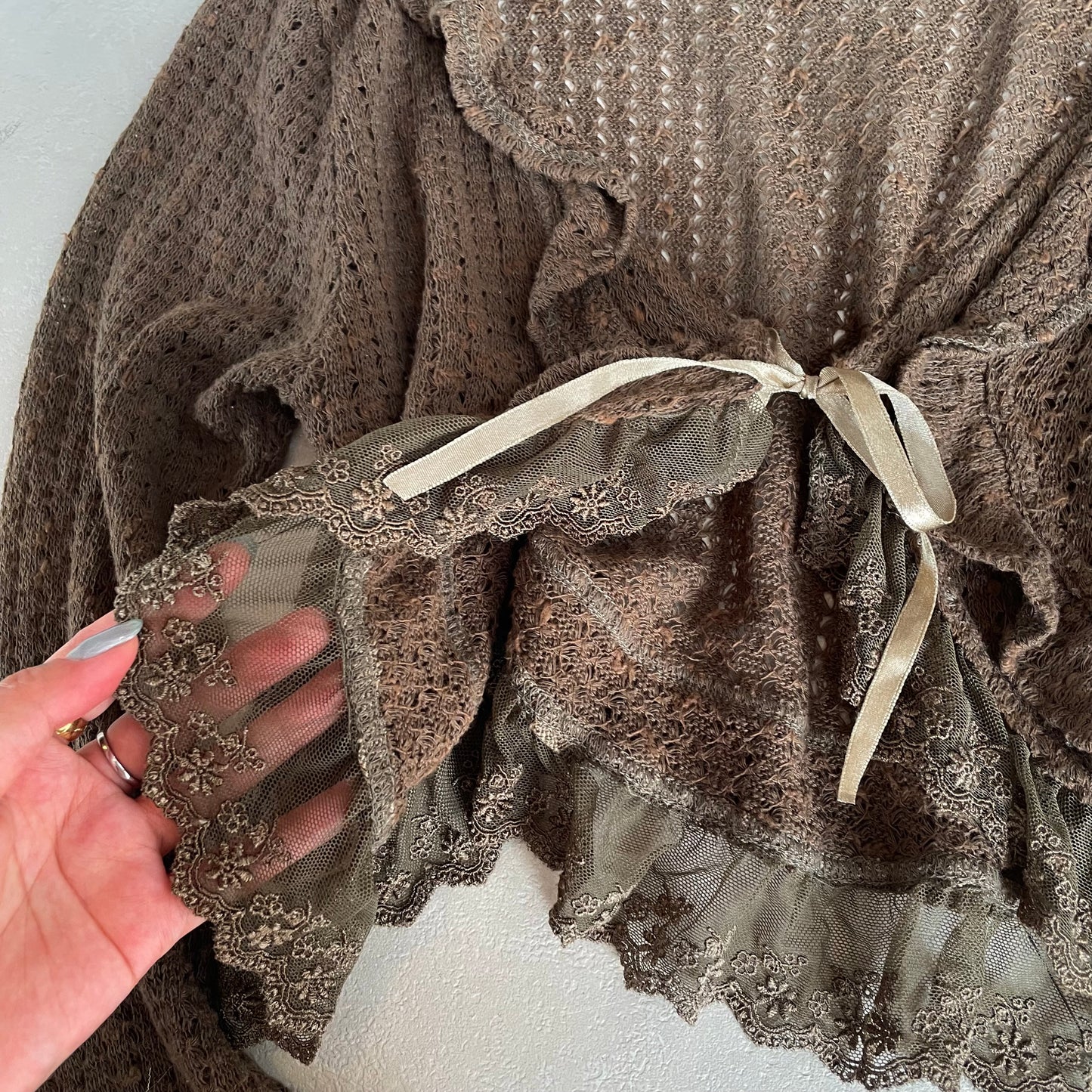 Axes brown lace cardigan