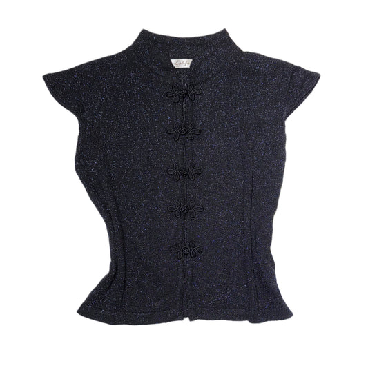 Black glittering Chinese knot top