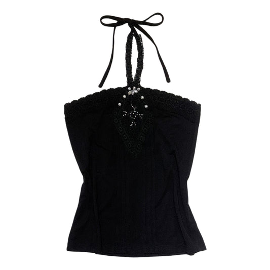 Black lace halter top